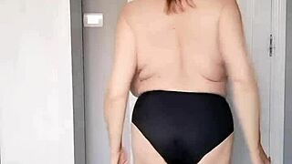 Granny's Striptease Invites You Into Her Mature Vagina Depths.