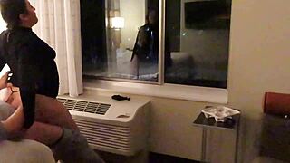 Having Fun Wearing A See Through Short Dress In Hotel Public Areas