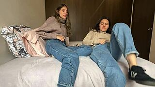 Neighbor Teaches Trying Sheer Stockings With Husband.