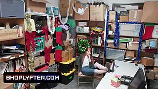 redhead krystal orchid faces strip search in shop