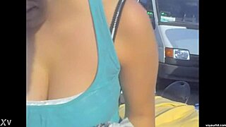 Hidden cam captures downblouse spying in hq