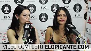 Bisexual Lesbians Kiss And Playfully Interact With Lollipop