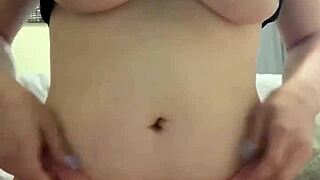 Amateur Stuffes Panties in Wet Puffy Pussy for Masturbation