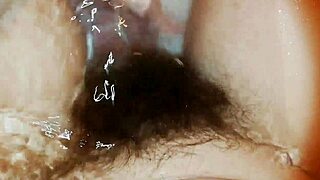 Pretty amateur shows hairy bush underwater in pool close up