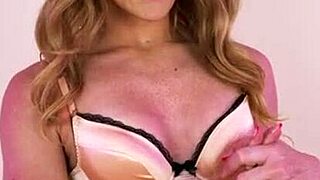 Hannah James tries on sexy silk lingerie, going nude.