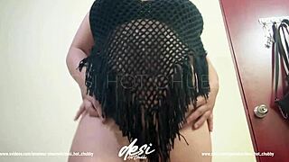 indian desi girl dances erotically, teasing her big boobs and hairy pussy