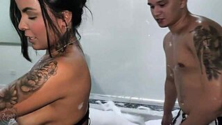 sister-in-law's wet pussy in sheer lingerie, creampie in various positions.