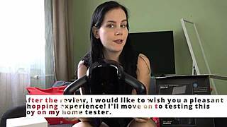 mistress anna unpacked and reviewed the xspacecup masturbator and then milked the slave
