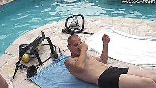 hot blowjob by the poolside with a sexy babe 😍