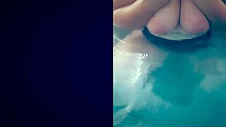 hot tub fun with horny white teen teasing big tits