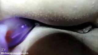 my wife with 21 years old playing with butt plug - karina and lucas