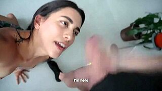 If you get hard ill have to suck your dick - sexy dancing, petite brunette pornstar with muscular pov cumshot.