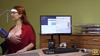 Loan4K Redhead Has Spontaneous Sex At Office With Credit Agent