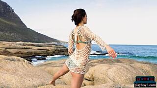 ariel and sofi ka stripping naked outdoors, want to see their petite tits?