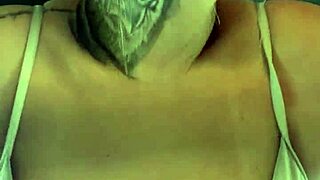 She trains in a thong bikini at the gym, guest films her wet pussy and masturbates to her torn ass.