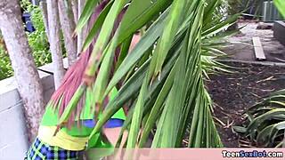 cute small teen sells cookies and pussy in uniform