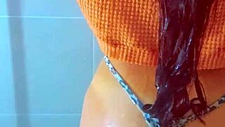 Intense Latina Babe Orgasm In Shower