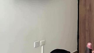 Cute brunette enters stepbrothers room for sloppy blowjob - amateur couple - Nysdel