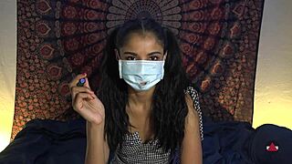 she took off her mask to suck that cock?