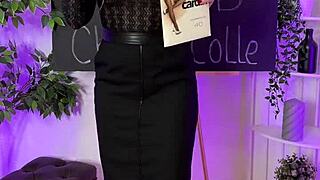 Look At This Sexy Milf Teacher Dancing In Coffee Color Nylon Stockings!