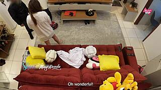 Hot wife Thai Ksada lets delivery man fuck her on sofa