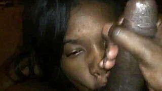 Freak ebony facial, want that sloppy cum?
