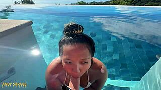 Public Bj At Infinity Pool In Costa Rica