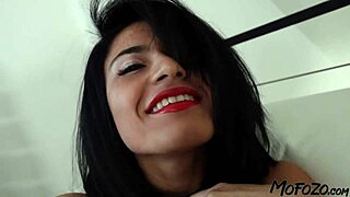 Amateur Latina takes a rough blowjob and gets a facial from her daddy figure.