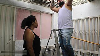 Latina Prostitute Pays Electrician with Rough Pussy Licking and Fucking