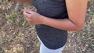 indian girl worships big ass in forest dress