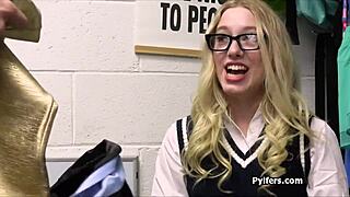 Short Geeky Blonde Fucked By Mall Cop After Strip Search