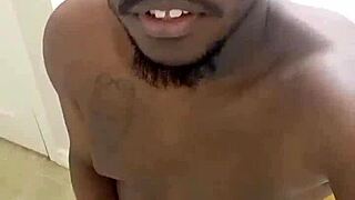 Solo mirror masturbation leads to intense orgasmic release