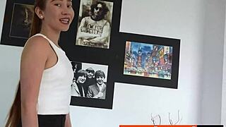 Petite Latina Teen 18+ Cutie Rough Anal Fuck by Big Mature Cock