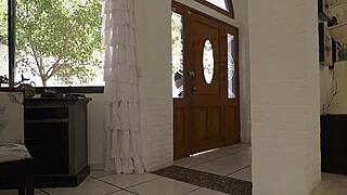 latina babe bent over for cum in mouth