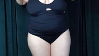 Chubby BBW Tries on Bikini Revealing Big Tits and Ass