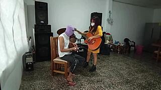 Sexy Music Teacher Dominates Curvy Student in Class