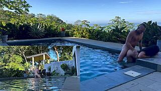 Outdoors in costa rica, girlfriend gets anal and blowjob from her boyfriend.
