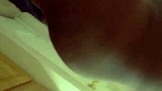 Solo mirror masturbation leads to intense orgasmic release