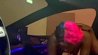 ebony babe deepthroats big black cock in cls 500