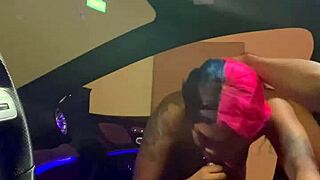 ebony babe deepthroats big black cock in cls 500