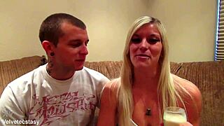 Blonde babe in casting interview with dirty talk introduction