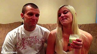 Blonde babe in casting interview with dirty talk introduction