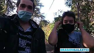 Risky public blowjob cum in mouth!