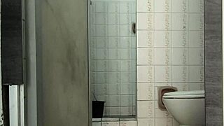 homemade voyeur: spying on myself touching in the bathroom