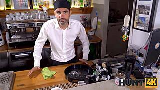 Hunt4k pervert watches girlfriend fooling around with shaved pussy