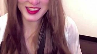 Beautiful ladyboy crossdresses and masturbates intensely while streaming