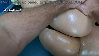 Married wife seduces masseur during massage.