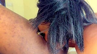 Brunette amateur passionately licks her step daddy's ass