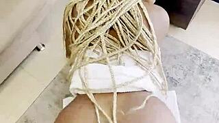 Tricking girlfriend with horny Colombian stepsister's ass.