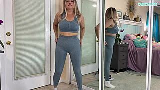 Milf gym clothes try on haul